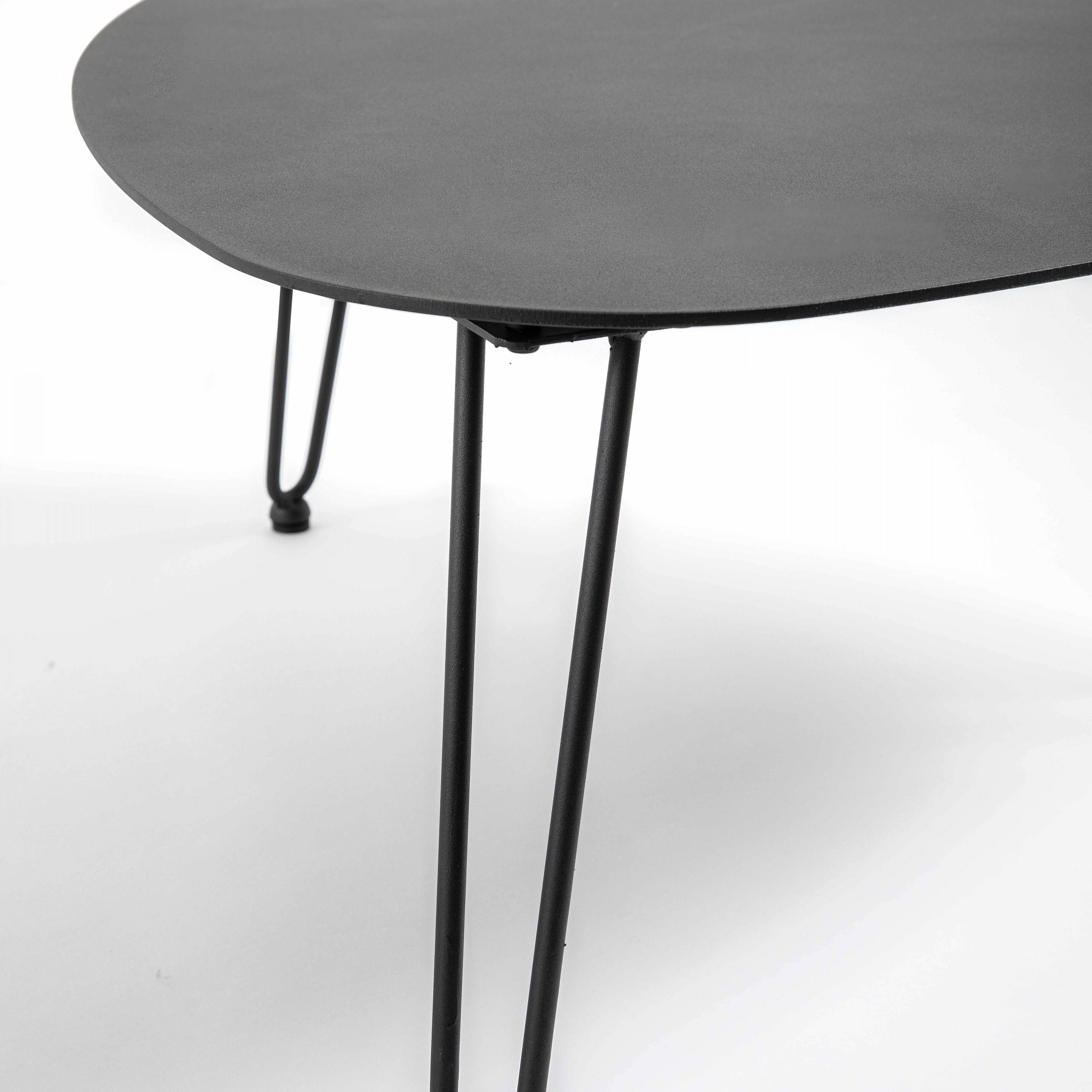Oviala - Table basse de jardin triangulaire en aluminium noir Atoll - Oviala - Imagen 2
