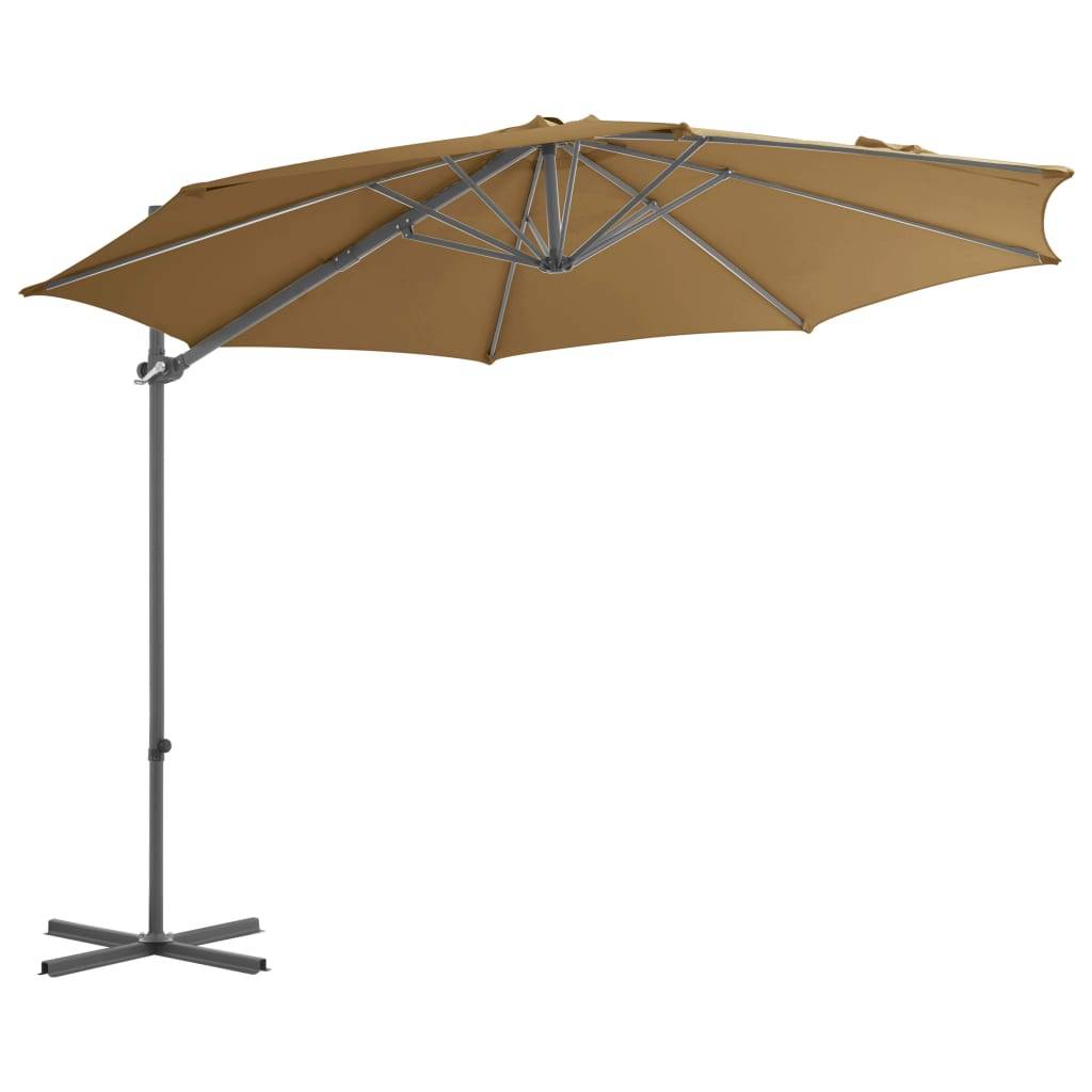 Helloshop26 - Parasol avec base portable 3 x 3 m taupe - Imagen 3