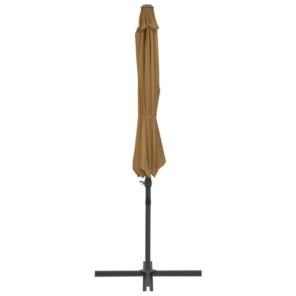 Helloshop26 - Parasol avec base portable 3 x 3 m taupe - Imagen 5