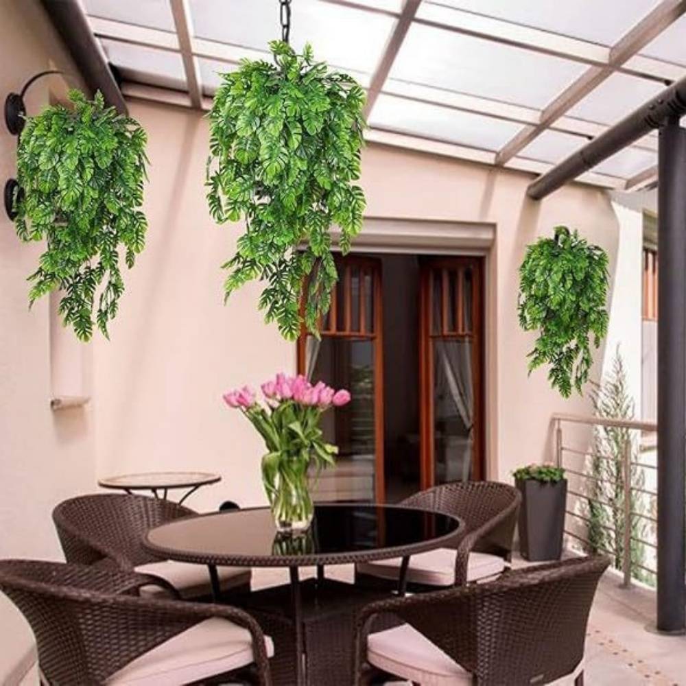 Décoration murale avec feuilles de monstera en simulation Vert clair - MCBOSON - Imagen 9