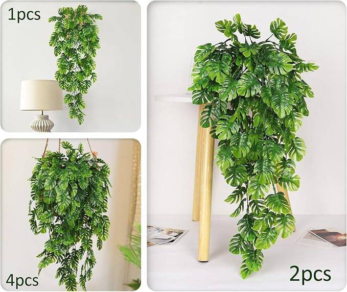 Décoration murale avec feuilles de monstera en simulation Vert clair - MCBOSON - Imagen 5