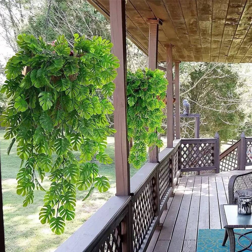 Décoration murale avec feuilles de monstera en simulation Vert clair - MCBOSON - Imagen 4