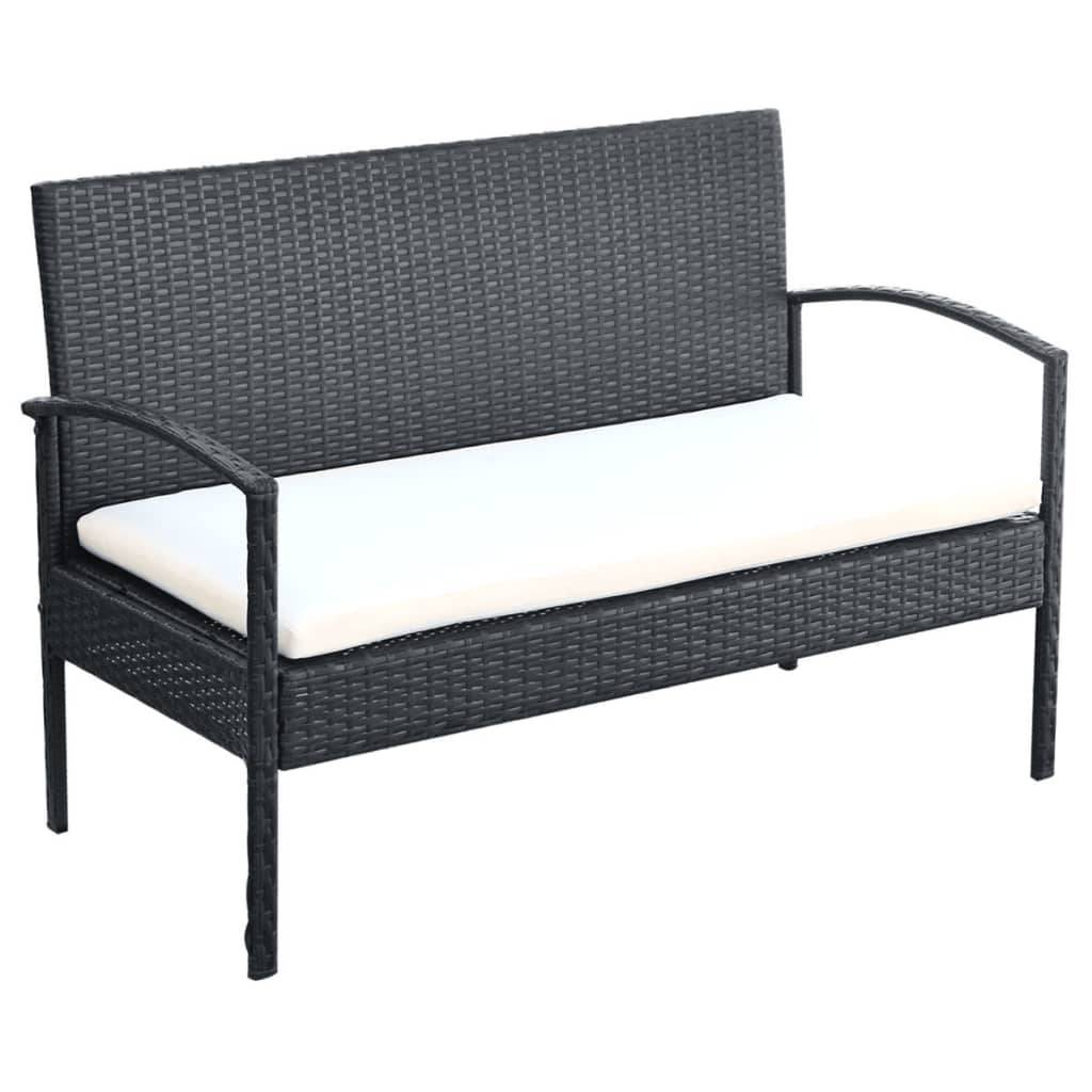Vidaxl - Salon de jardin 4 pcs avec coussins Résine tressée Noir vidaXL 42673 - Image 6