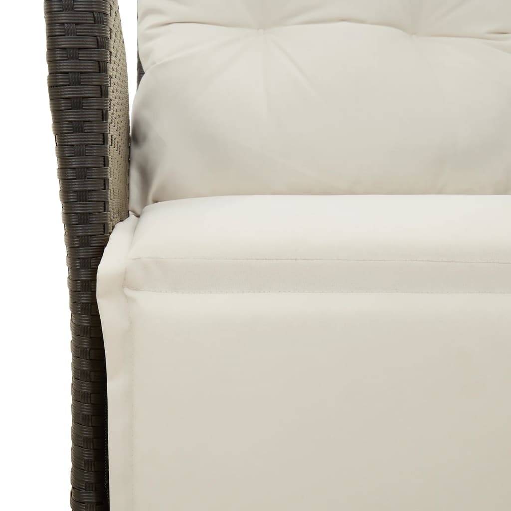 ComfortXL - Salon de Jardin Noir 4 Fauteuils Relax avec Repose-Pieds Réglables et Coussins Blanc Crème – ComfortXL Outdoor Living - Image 7