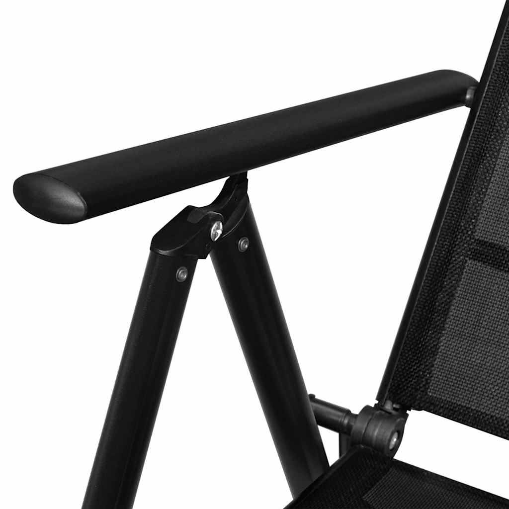 Vidaxl - Ensemble à manger de jardin 5 pcs-Salons de jardin aluminium et textilène noir - Image 7