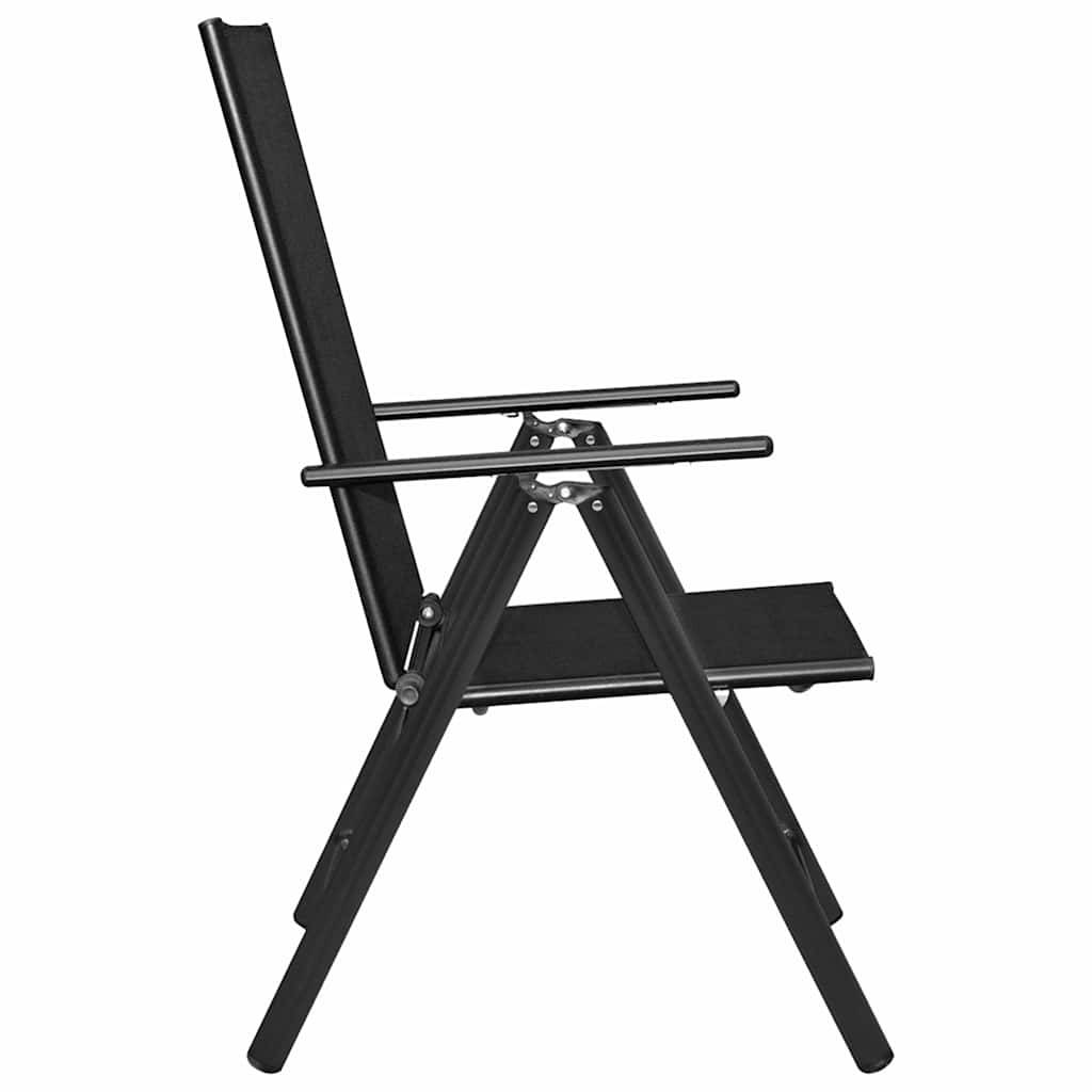 Vidaxl - Ensemble à manger de jardin 5 pcs-Salons de jardin aluminium et textilène noir - Image 6