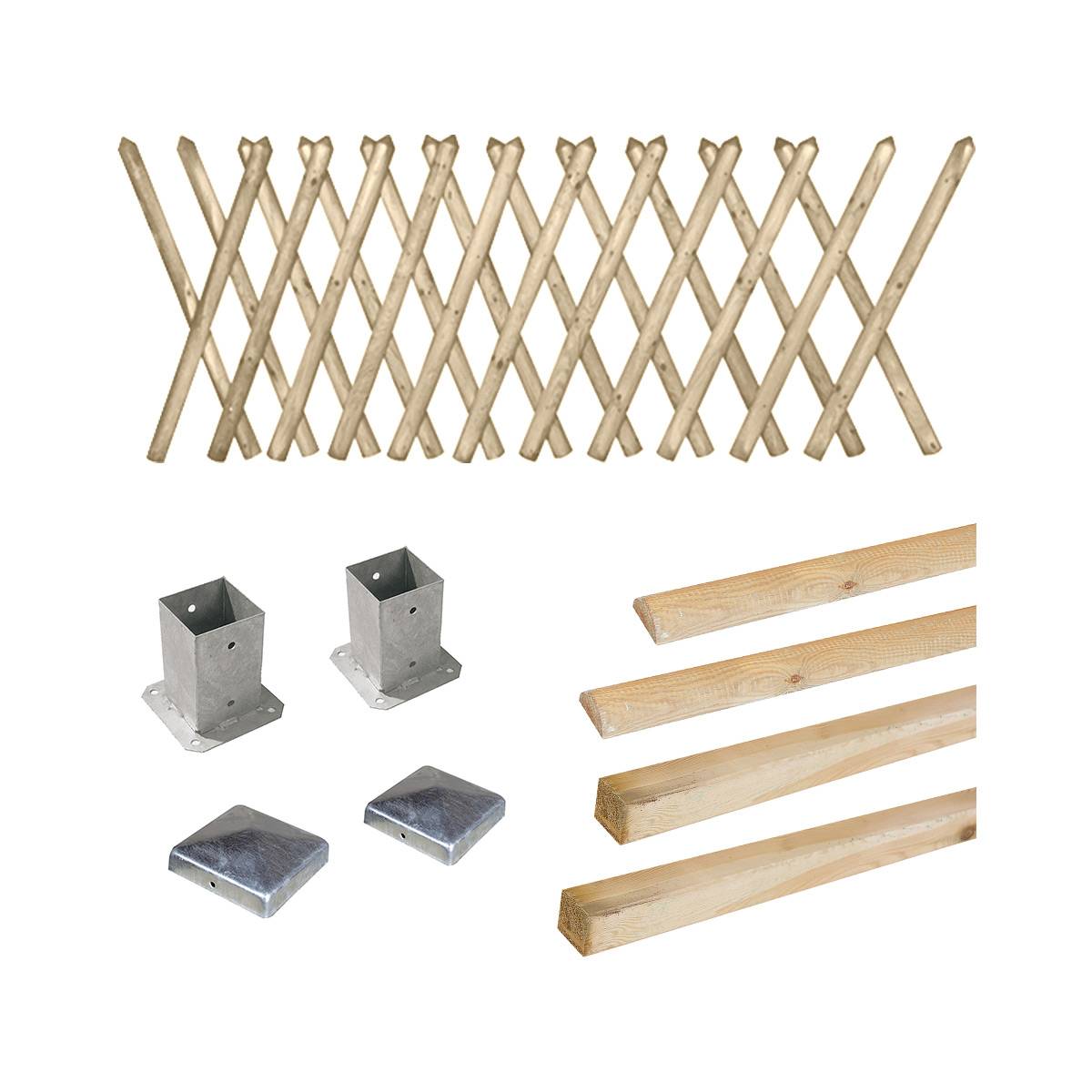 Kit clôture en bois Prunus H 80 à fixer - Cémonjardin - Imagen 1