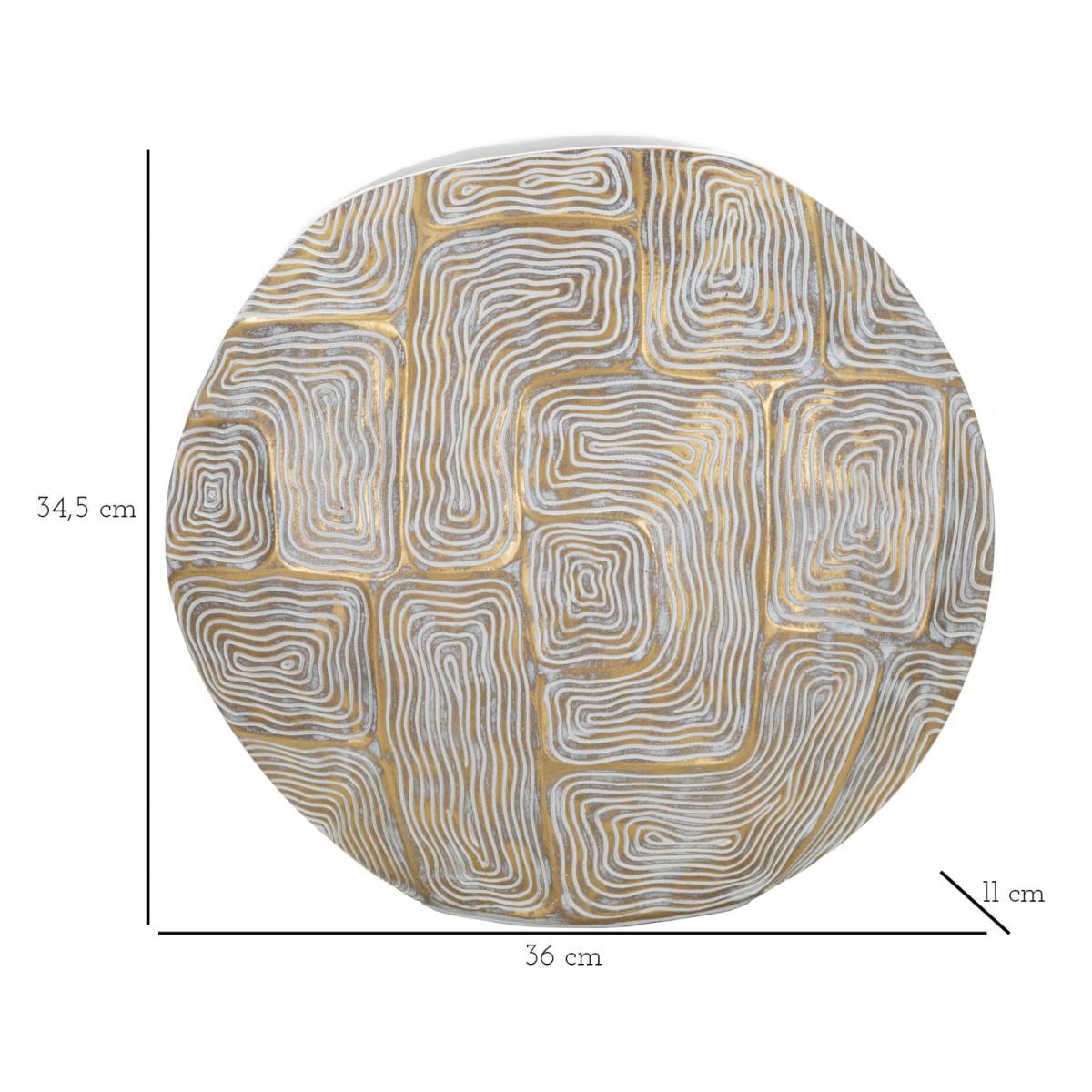 Vase Design en Résine "Elips" 36cm Or - Image 7
