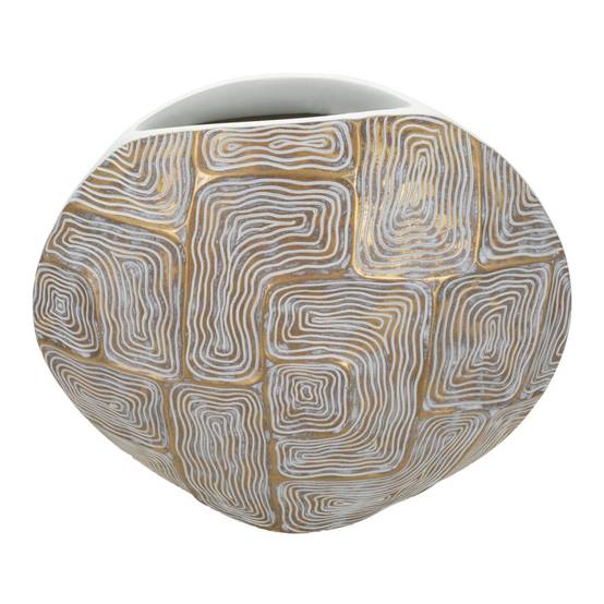 Vase Design en Résine "Elips" 36cm Or - Image 2