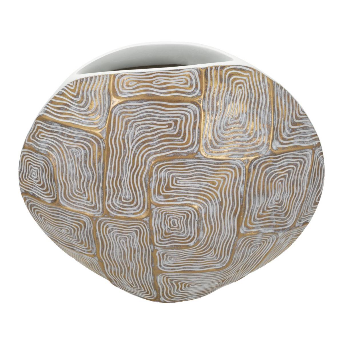 Vase Design en Résine "Elips" 36cm Or - Image 2