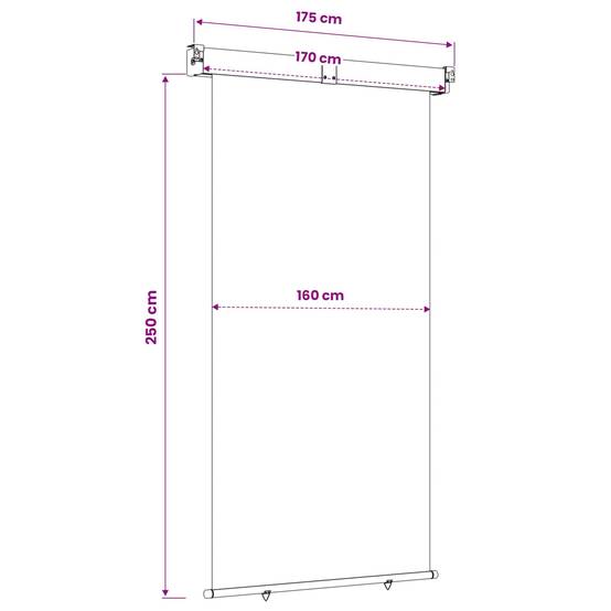 Store latéral de balcon polyester acier 250 x 170 cm - PANGIVO - Image 6