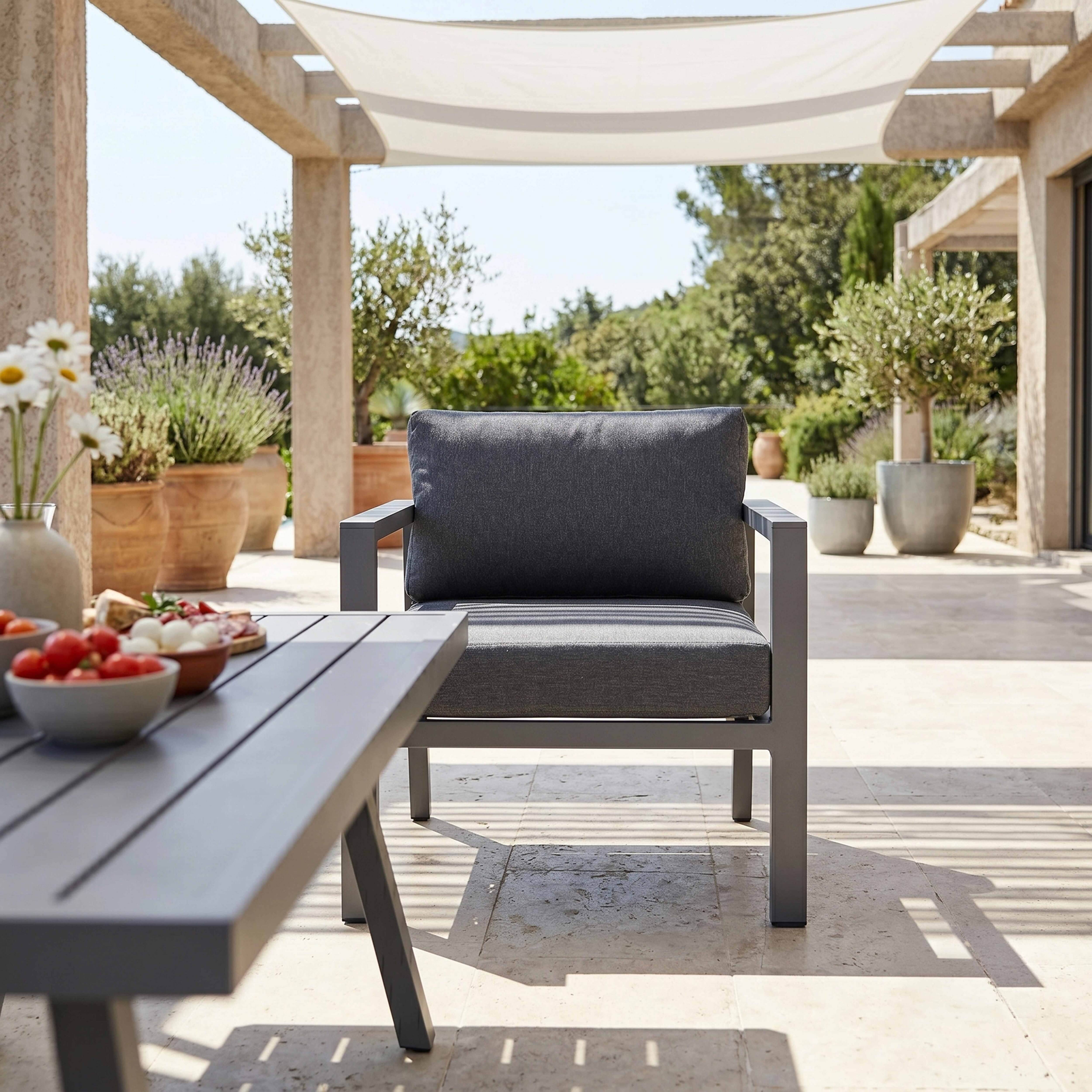 Oviala - Salon de jardin 8 places en aluminium Saint Tropez - Oviala - Imagen 4