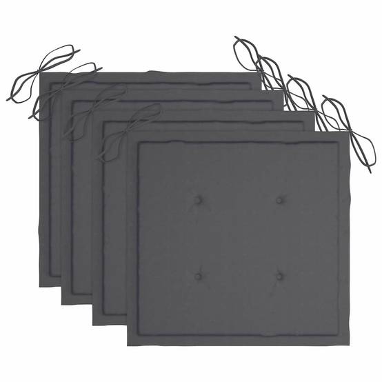 Chaises de jardin empilables Bois de teck solide Anthracite 60 x 57.5 x 90 cm - PANGIVO - Image 7