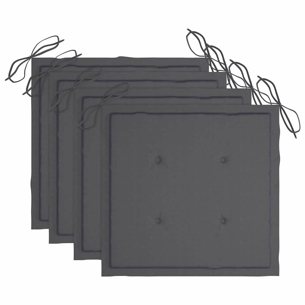 Chaises de jardin empilables Bois de teck solide Anthracite 60 x 57.5 x 90 cm - PANGIVO - Image 7