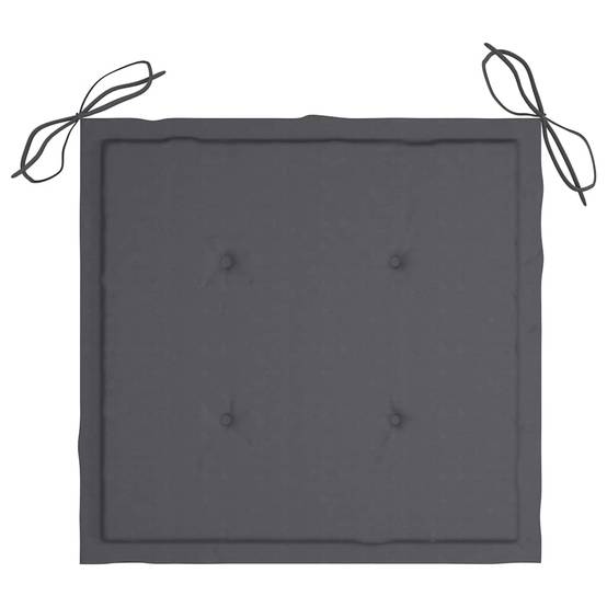 Chaises de jardin empilables Bois de teck solide Anthracite 60 x 57.5 x 90 cm - PANGIVO - Image 8