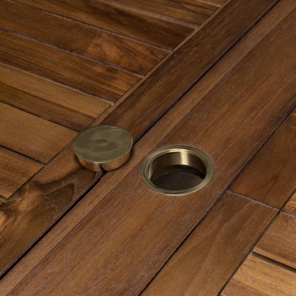 Macabane - MAEVA - Table de jardin ovale en bois teck huilé double ext. 200/300cm - Imagen 1