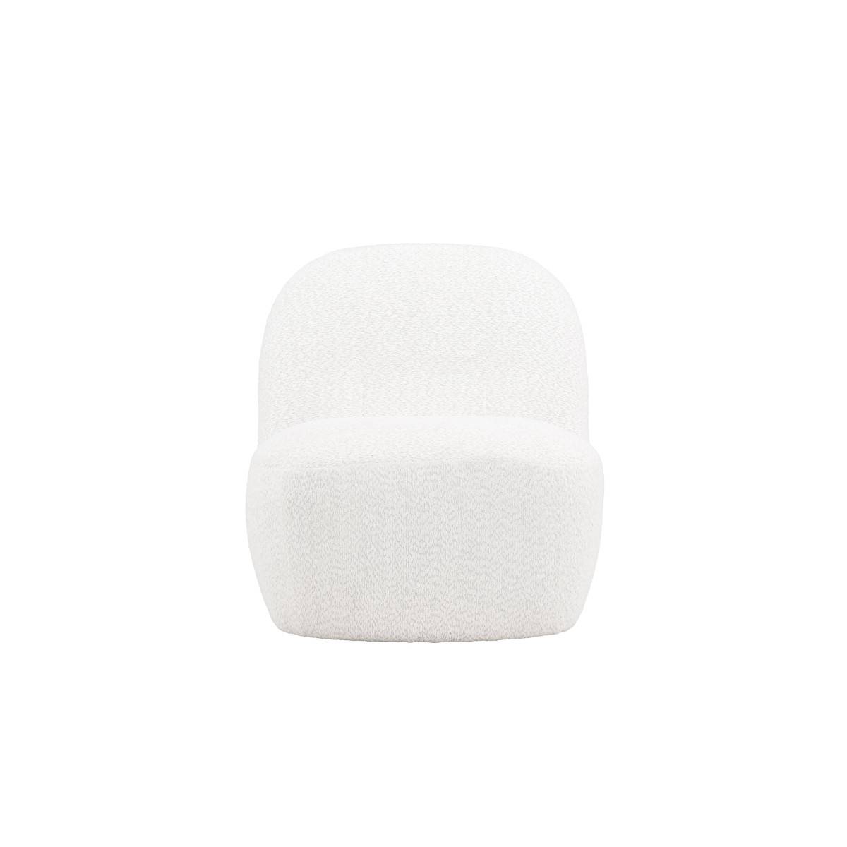 Paris Prix - Fauteuil Design en Tissu Bouclette "Mahla" 82cm Blanc - Image 2