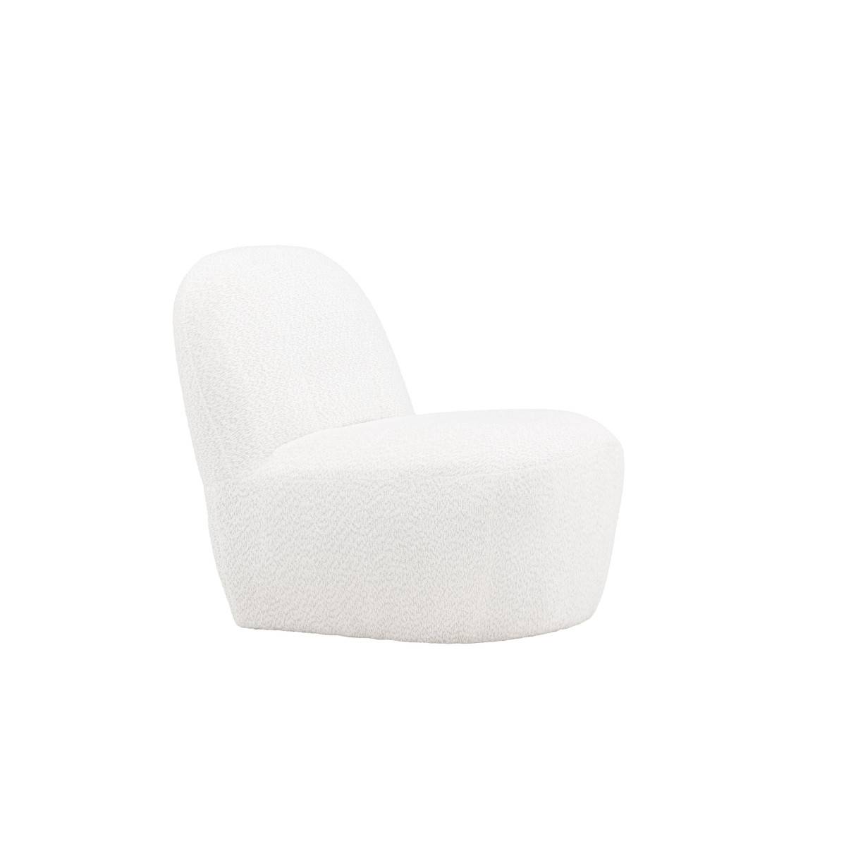 Paris Prix - Fauteuil Design en Tissu Bouclette "Mahla" 82cm Blanc - Image 4