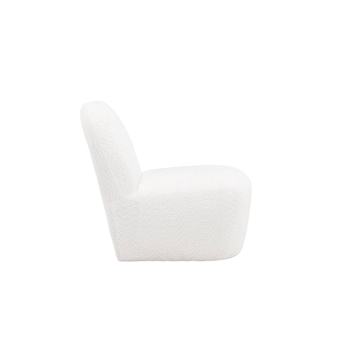 Paris Prix - Fauteuil Design en Tissu Bouclette "Mahla" 82cm Blanc - Image 3