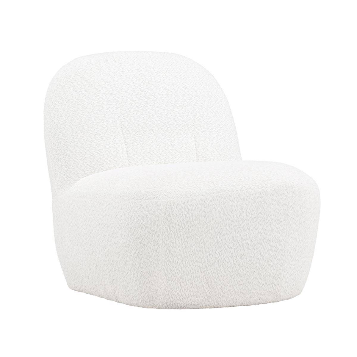 Paris Prix - Fauteuil Design en Tissu Bouclette "Mahla" 82cm Blanc - Image 1