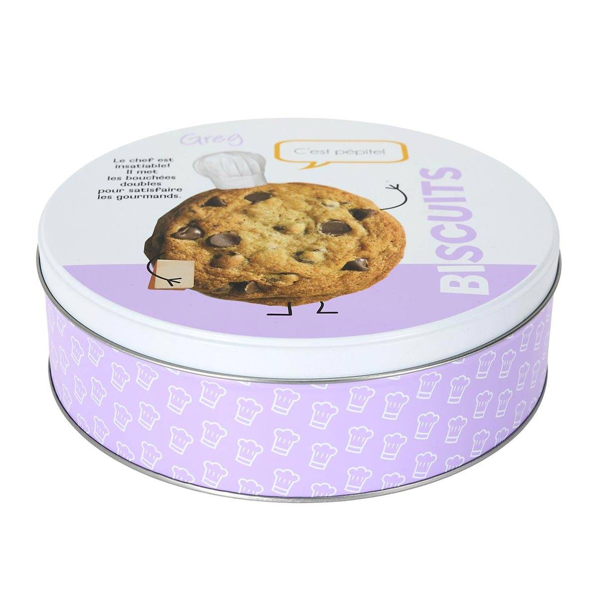 Cook Concept - Boîte à Biscuits en Métal "Ludique" 22cm Violet - Image 1