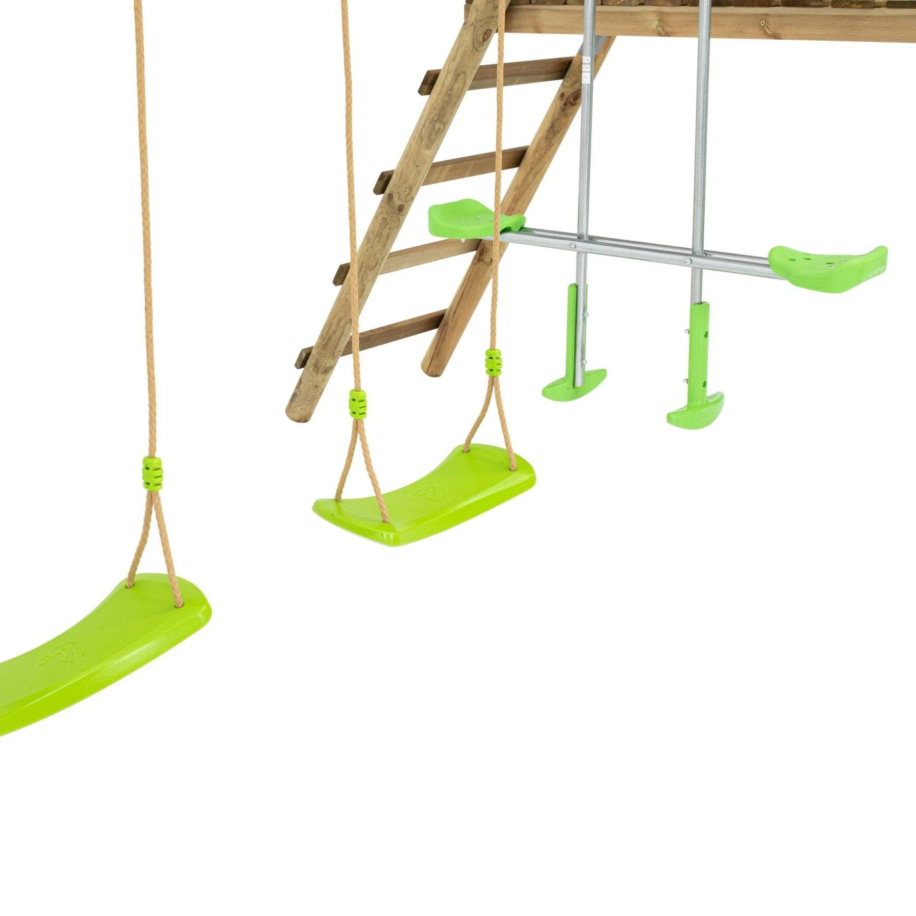 Tp Toys - Station GIROFLÉE 2 balançoires - vis-à-vis - toboggan - kit d'ancrage - bois FSC® h209 cm - Imagen 4