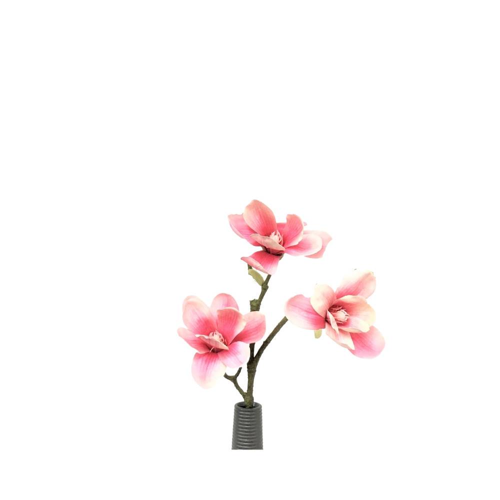 ~Fleur artificielle magnolia haut de gamme cimetière tissu rose 70cm Chemin de campagne