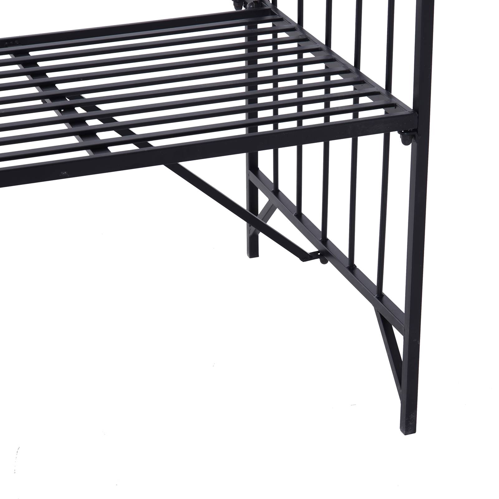 Outsunny - Arche à rosiers banc de jardin 2 places 2 en 1 dim. 115L x 59l x 203H cm métal époxy noir - Outsunny - Imagen 8