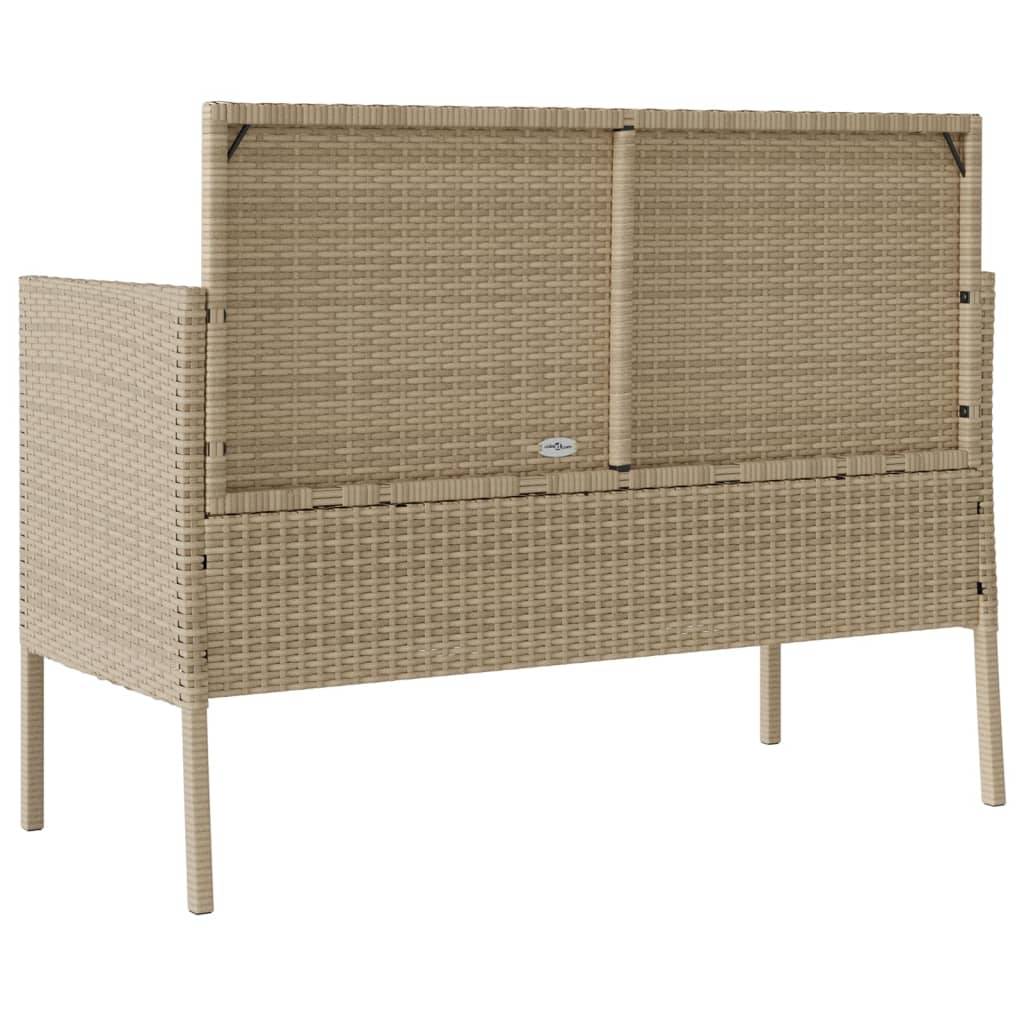 Banc de jardin | Banquette De Jardin | Banc Extérieur avec coussins beige résine tressée Maison Chic - Image 6