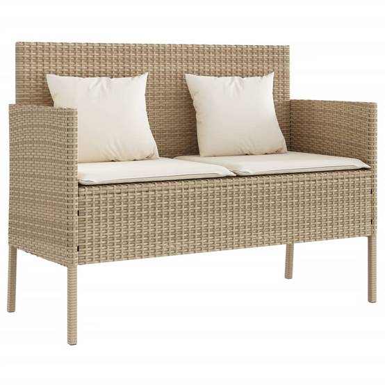 Banc de jardin | Banquette De Jardin | Banc Extérieur avec coussins beige résine tressée Maison Chic - Image 1