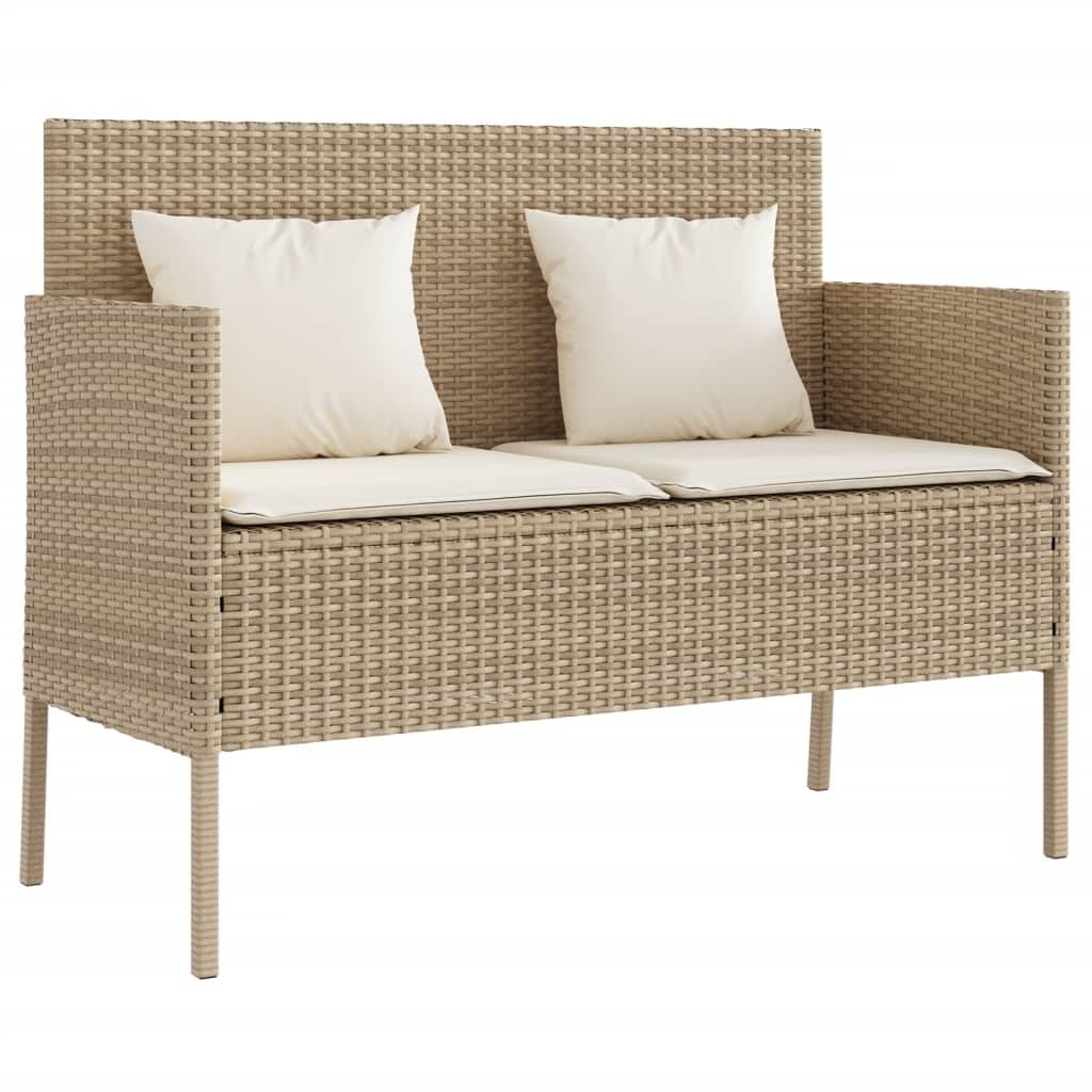 Banc de jardin | Banquette De Jardin | Banc Extérieur avec coussins beige résine tressée Maison Chic - Image 1