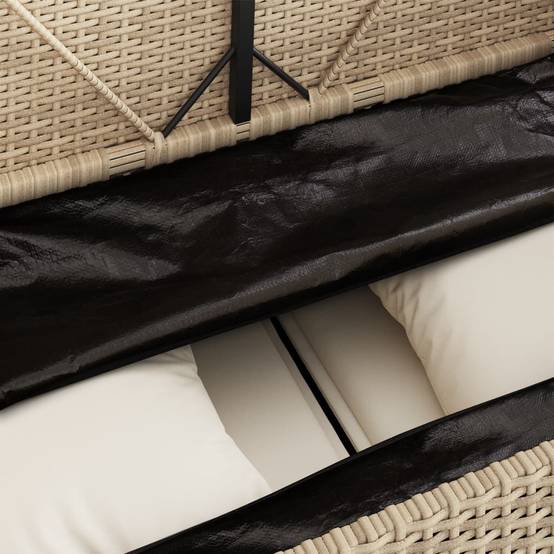 Banc de jardin | Banquette De Jardin | Banc Extérieur avec coussins beige résine tressée Maison Chic - Image 9