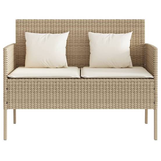 Banc de jardin | Banquette De Jardin | Banc Extérieur avec coussins beige résine tressée Maison Chic - Image 4
