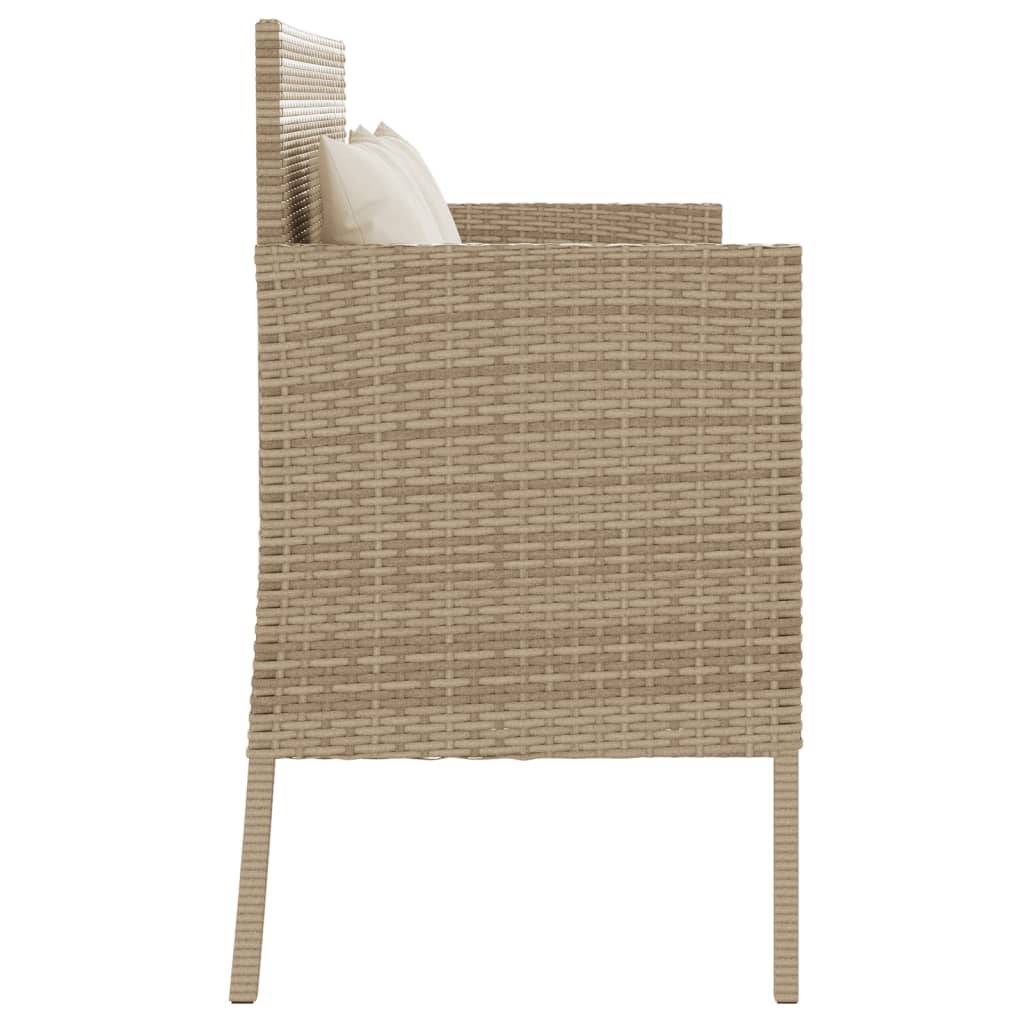 Banc de jardin | Banquette De Jardin | Banc Extérieur avec coussins beige résine tressée Maison Chic - Image 5