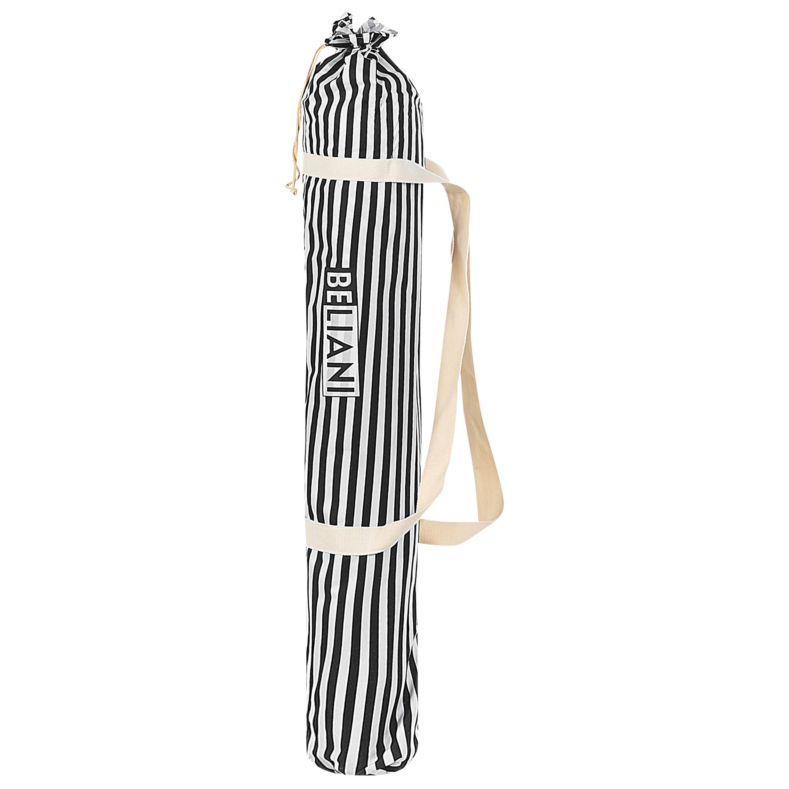 Beliani - Parasol droit Tissu Noir/blanc MONDELLO - Beliani - Imagen 9