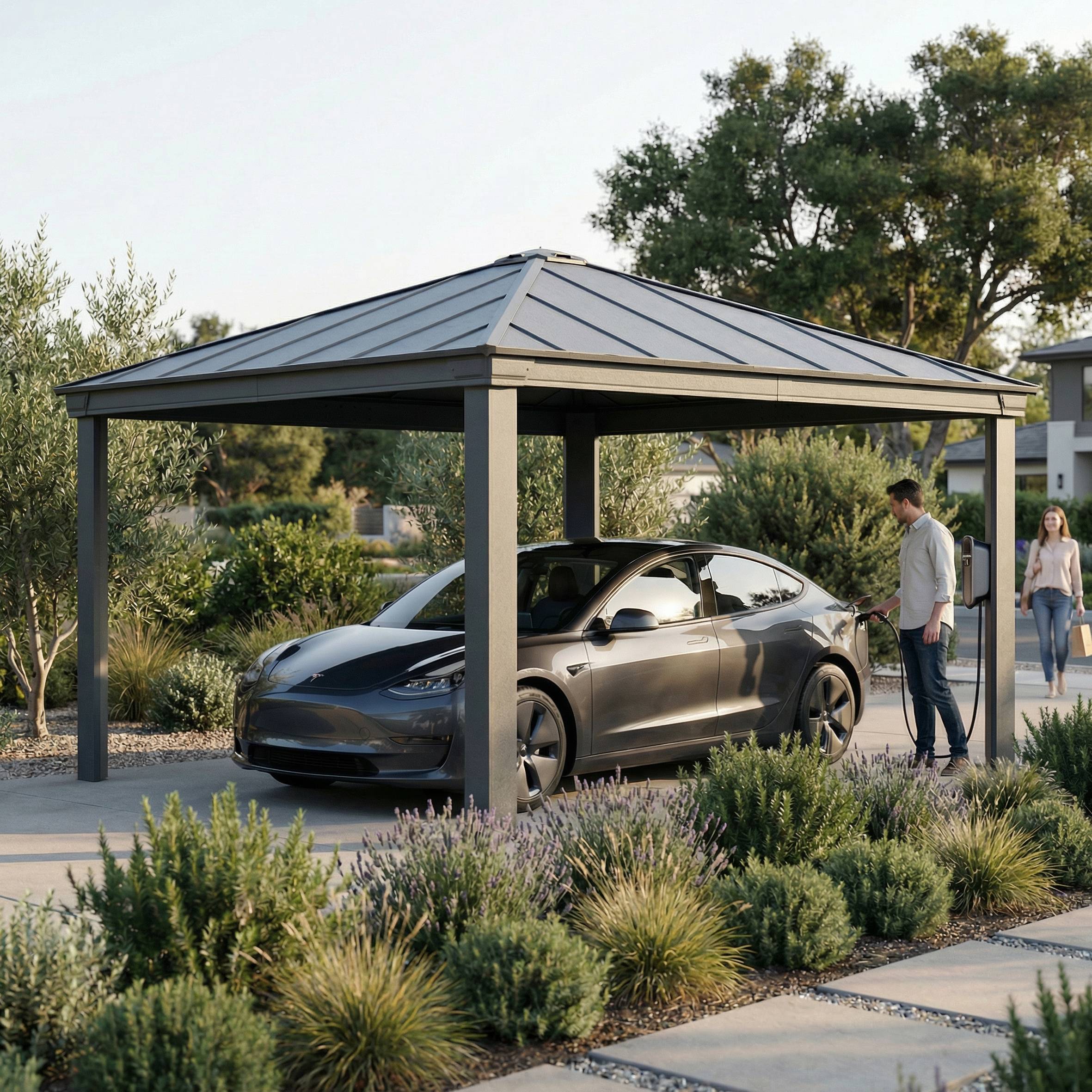 Canopia - CARPORT DOUBLE COLORADO 4,3x4,3 Gris - Imagen 3
