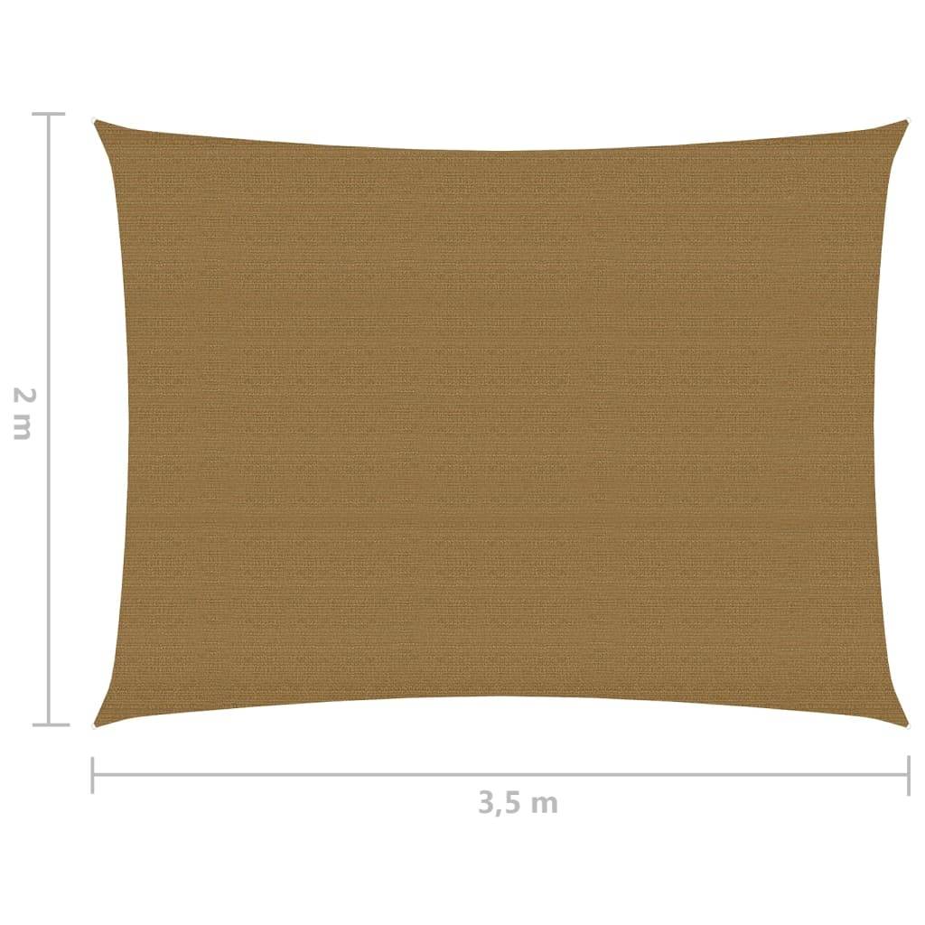 Helloshop26 - Voile d'ombrage 160 g/m² taupe 2 x 3,5 m PEHD - Imagen 6