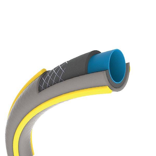 Hozelock - Tuyau d’arrosage Hozelock Select anti UV gris bandes 3D jaunes diamètre 15mm 50m HOZELOCK - Imagen 2
