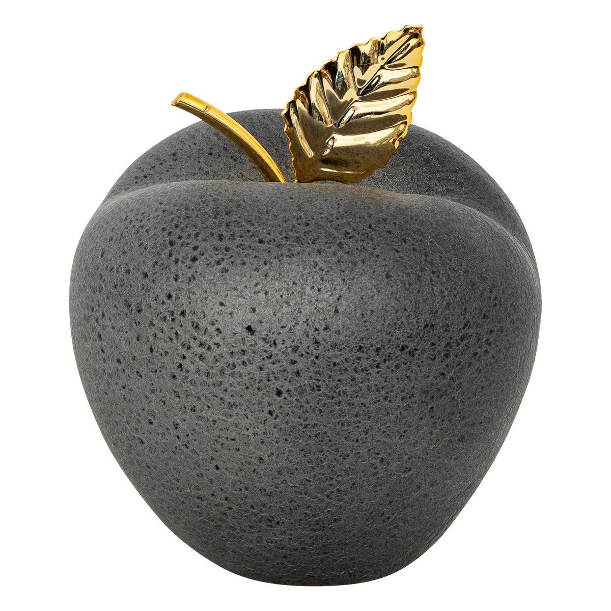 Fééric Lights & Christmas - Déco de Noël Pomme en céramique Noir pailleté D 13 x H 15 cm