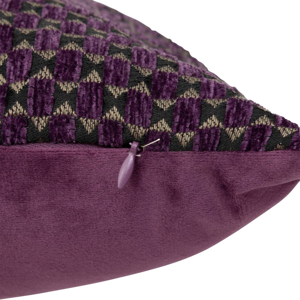 Atmosphera - Coussin décoratif jacquard chenille Violet 30 x 50 cm - Imagen 3