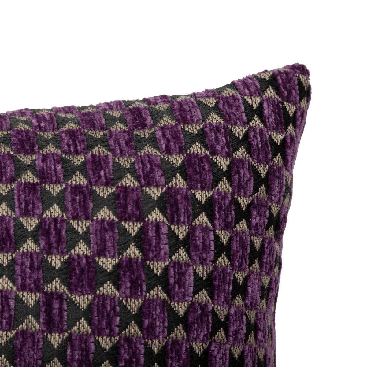 Atmosphera - Coussin décoratif jacquard chenille Violet 30 x 50 cm - Imagen 2