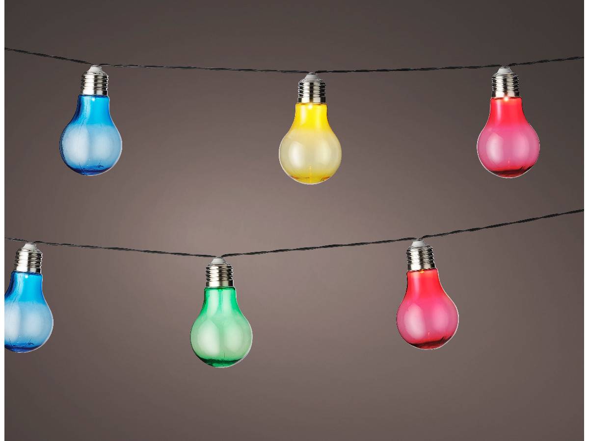 Jardideco - Guirlande lumineuse solaire 10 ampoules Led Multicolore - Imagen 2