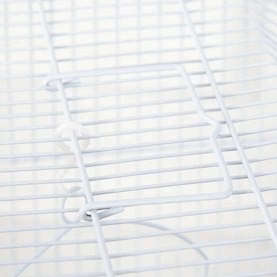 Cage à oiseaux volière avec mangeoires perchoirs plateau excrément amovible cage pour canaris perruches perroquets 46,5 x 35,5 x 92 cm blanc - Image 10