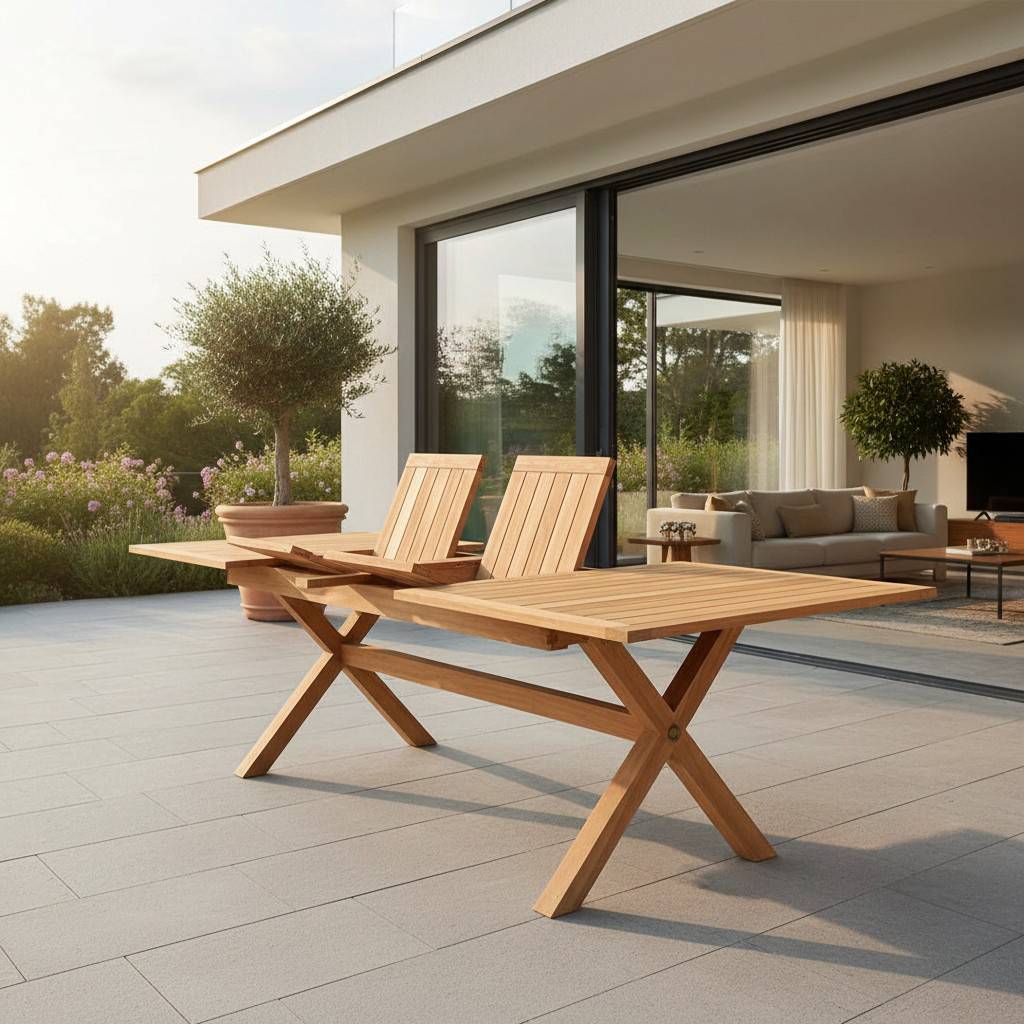 Teck'Attitude - Table extensible teck massif 12 places Linarte XL - TECK'Attitude - Imagen 6