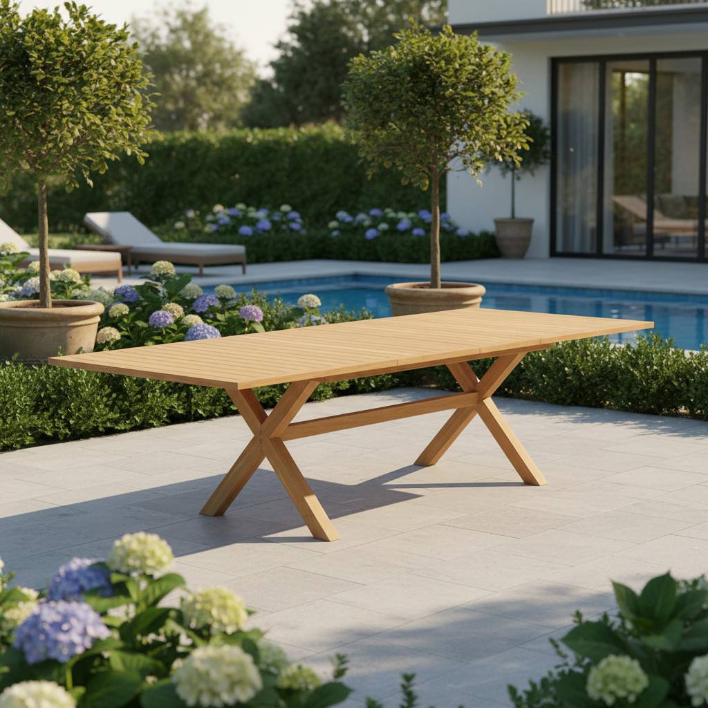 Teck'Attitude - Table extensible teck massif 12 places Linarte XL - TECK'Attitude - Imagen 2