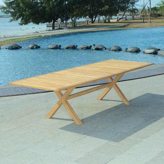 Table extensible teck massif 12 places Linarte XL - TECK'Attitude - Imagen 2