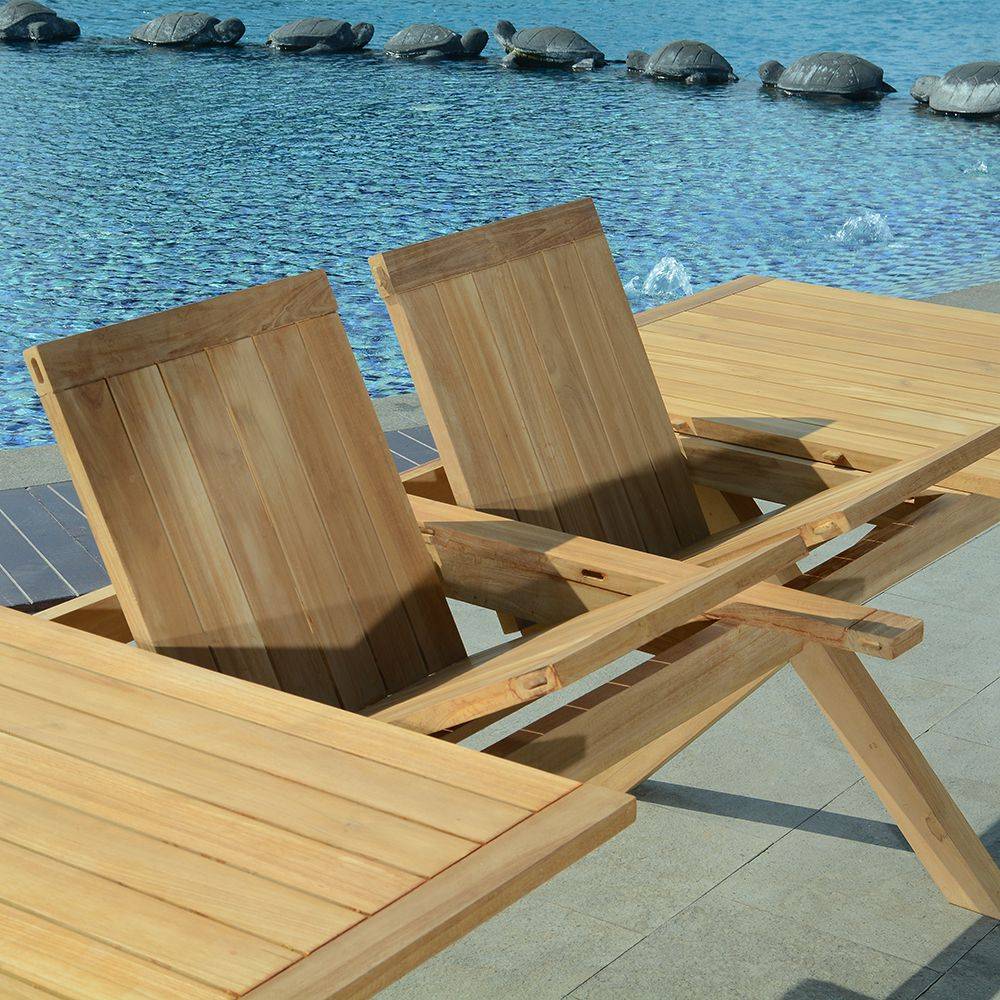 Table extensible teck massif 12 places Linarte XL - TECK'Attitude - Imagen 6