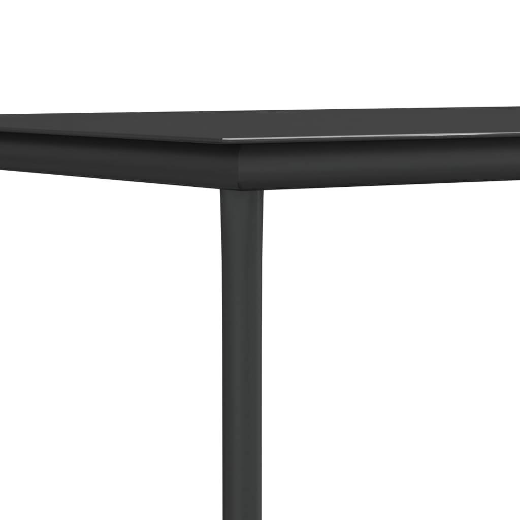 Salon de Jardin 4 Personnes Résine Tressée Noir, Table Carrée Verre et Coussins Gris – ComfortXL Outdoor Living - Image 8