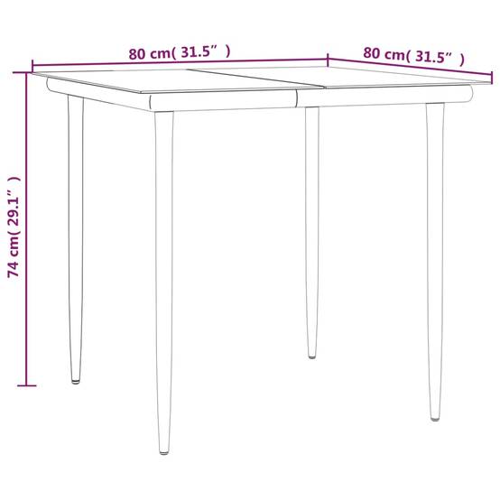 Salon de Jardin 4 Personnes Résine Tressée Noir, Table Carrée Verre et Coussins Gris – ComfortXL Outdoor Living - Image 4