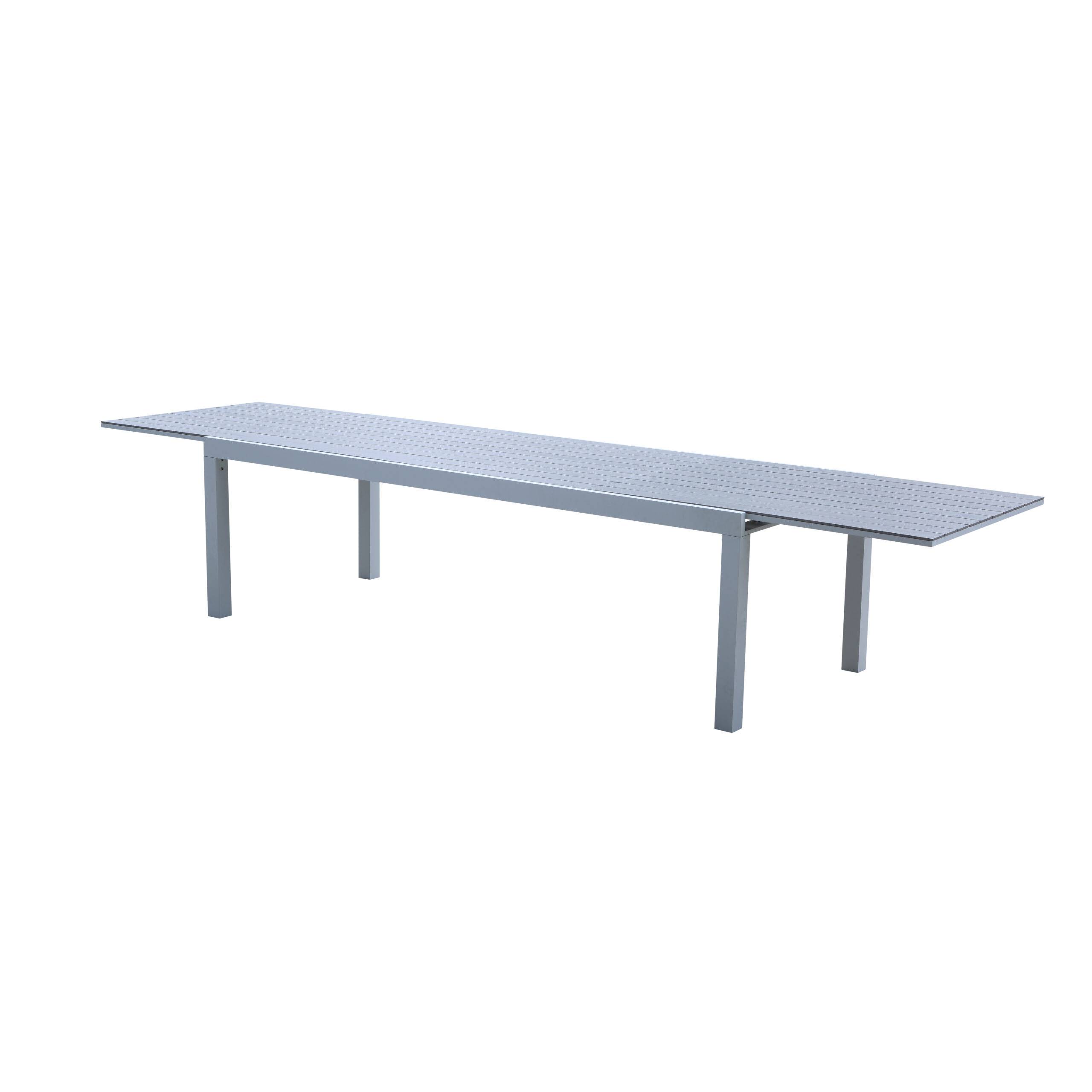 Wilsa Garden - Ensemble de jardin aluminium 10/14 places extensible TULUM avec 10 fauteuils et 4 chaises - Imagen 4